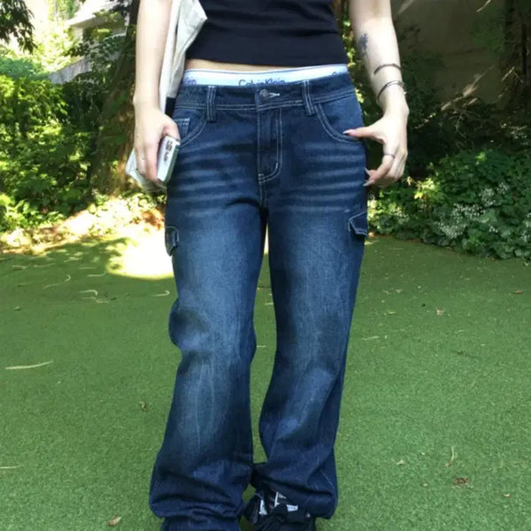 [BUNJANG] LIZ Liz Low Denim Bootcut Pants / 이즈이즈 liz low denim bootcut 로우 데님 부츠컷 팬츠