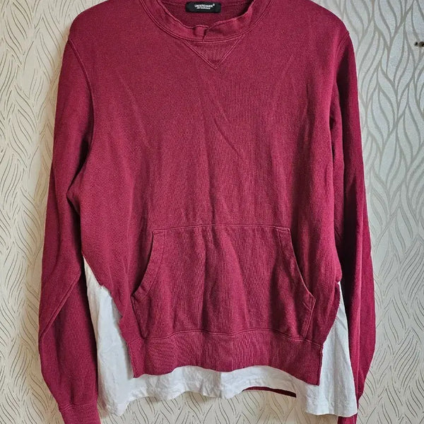 [BUNJANG] Undercover Layered Sweatshirt (Wine) / 언더커버 맨투맨 와인색 2겹 레이어드