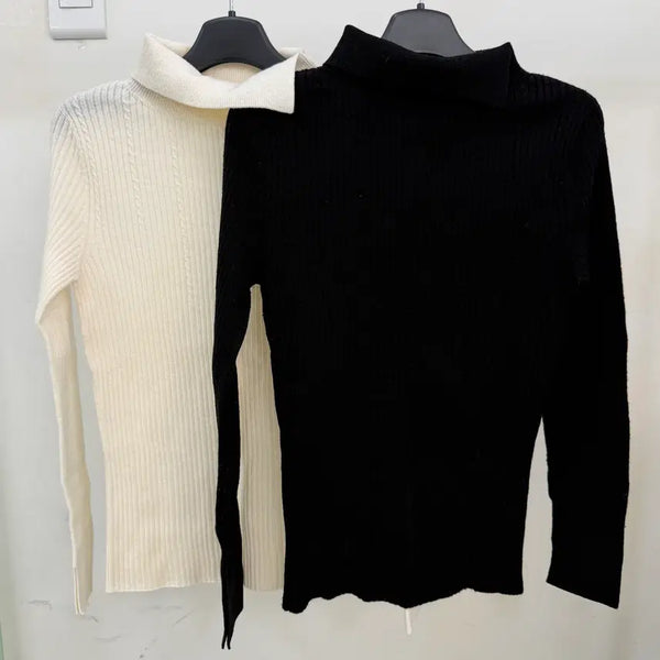 [BUNJANG] MICHAA Wool Blend Basic Half-Neck Pullover (Black) / 미샤 울 혼방 베이직 하프넥 풀오버 (블랙)