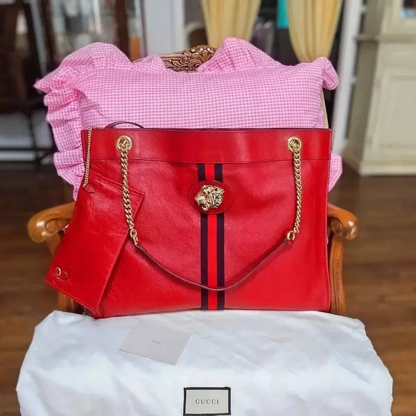 [BUNJANG] Gucci Red Leather Tiger Head Shoulder Bag / 정품구찌 레드 레더 타이거헤드 숄더백