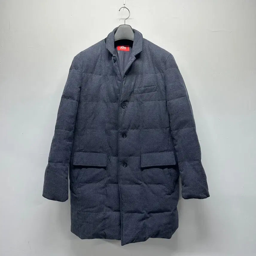 [BUNJANG] JDX Goose Down Half Coat Padded Jacket Wool / JDX 멀티스포츠 구스다운 하프코트 패딩자켓 울 누빔 코트 자켓 네이비 남성 100