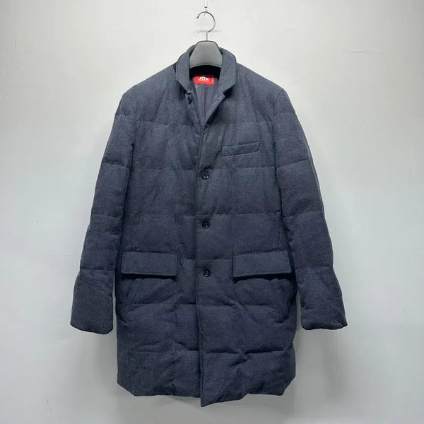 [BUNJANG] JDX Goose Down Half Coat Padded Jacket Wool / JDX 멀티스포츠 구스다운 하프코트 패딩자켓 울 누빔 코트 자켓 네이비 남성 100