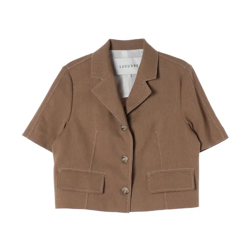 [BUNJANG] L'EUVRE 23SS Stitch Crop Short Sleeve Jacket / 루에브르 23SS 스티치 크롭 반팔 재킷