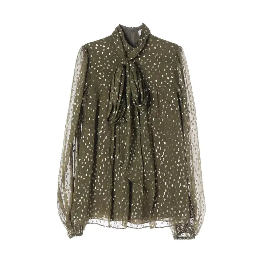 [BUNJANG] Zimmermann Metallic Gold Pattern Silk Blouse / 짐머만 메탈릭 골드 패턴 실크 블라우스
