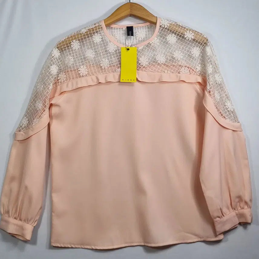 [BUNJANG] Pink Lace Blouse - Small / 새상품) 핑크 레이스 블라우스 S