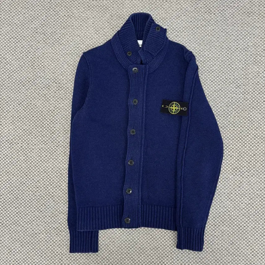 [BUNJANG] Stone Island Double Knit Zip-Up Jacket - Blue, Size M / [M]스톤아일랜드 이중 니트집업