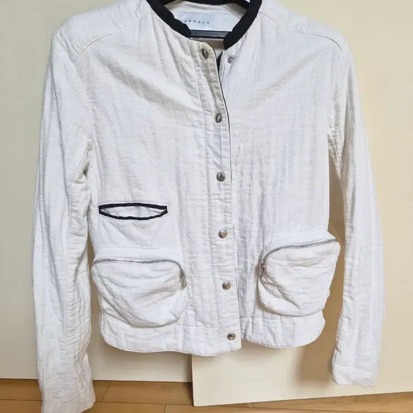 [BUNJANG] Sandro Color-Blocked Round Collar Button-Down Jumper / 산드로 점퍼