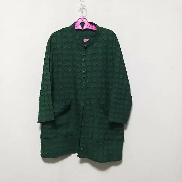 [BUNJANG] Pleated Blouse - Dark Green / 사180 플리츠상의
