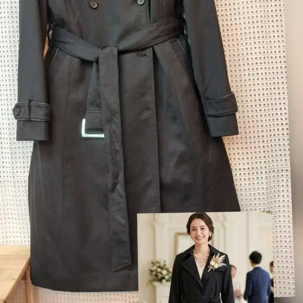 [BUNJANG] Lambskin Colorblock Trench Coat / 양가죽 배색  트렌치코트 66