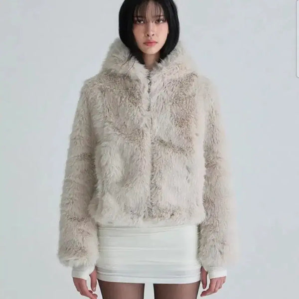 [BUNJANG] Not Your Roses Faux Fur Jacket / 낫유어로즈 퍼자켓