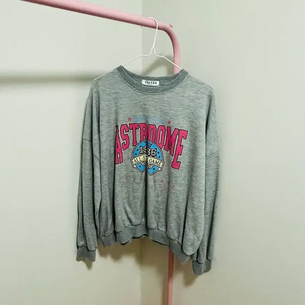[BUNJANG] Round Neck Lettering Sweatshirt / 거의새상품#라운드넥레터링맨투맨