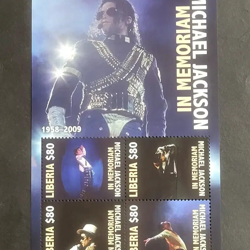 [BUNJANG] Michael Jackson In Memoriam Commemorative Stamp (2009) / 2009년 미국 팝의 전설 마이클잭슨 추모기념 우표In Memoriam  Michael Jackson