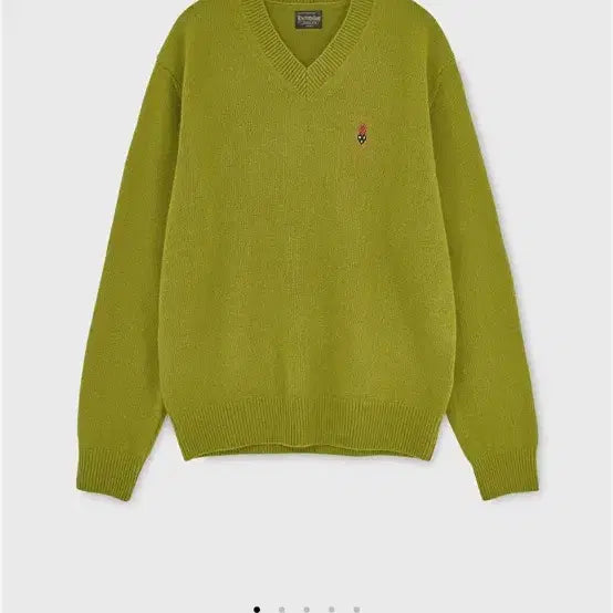 [BUNJANG] Heritageplus Merino Wool V-Neck Knit Olive / 헤리티지플로스 메리노 울 브이넥 니트 올리브