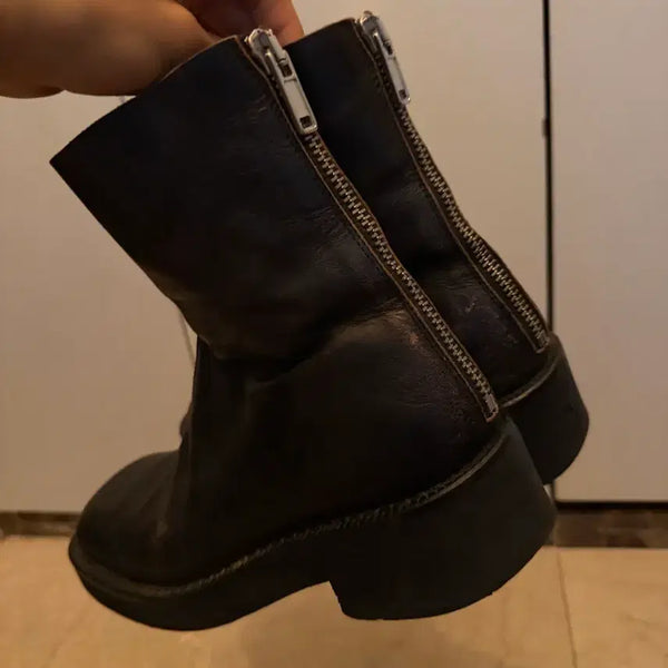 [BUNJANG] MM6 Maison Margiela Square Toe Back Zip Boots / MM6 스퀘어토 백지퍼 부츠