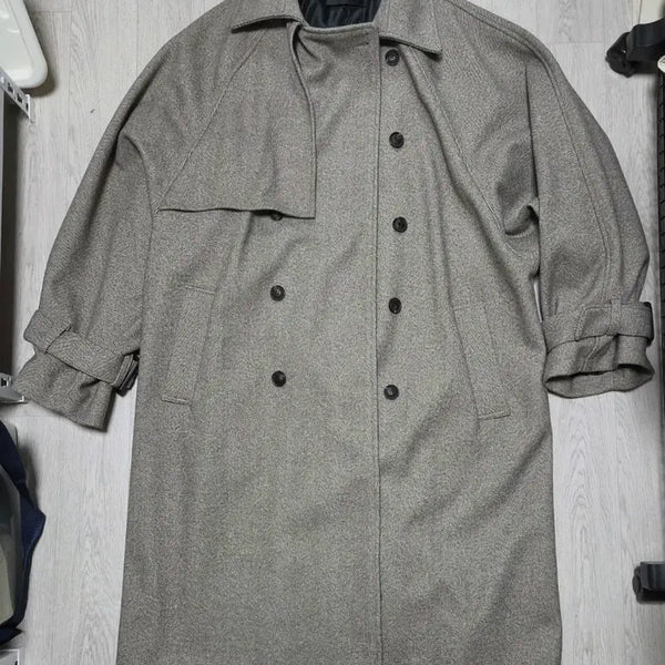 [BUNJANG] Herringbone Balmacaan Coat / 발마칸 헤링본 코트