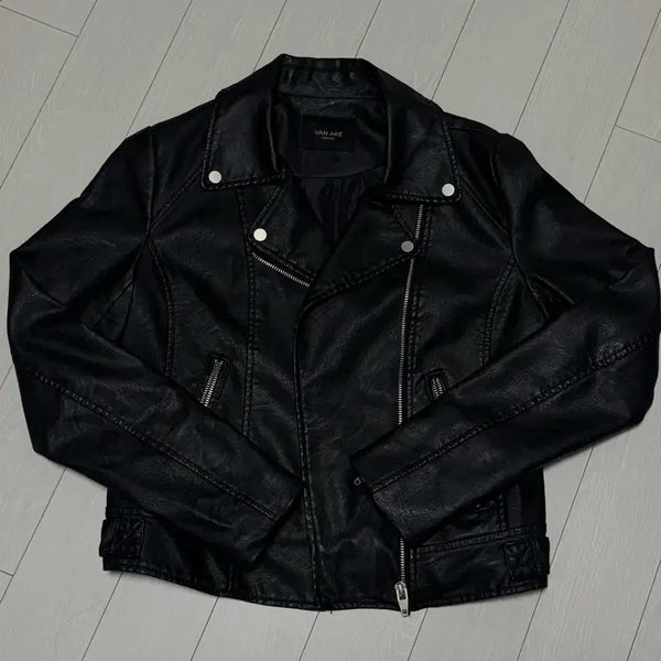[BUNJANG] Vannetic Black Leather Rider Jacket / 반에이크 가죽 라이더 자켓 블랙
