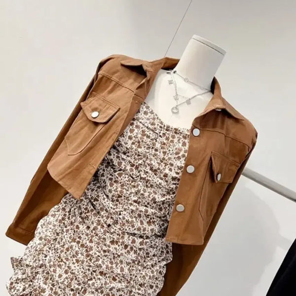 [BUNJANG] Brown Cropped Jacket / 크롭 자켓 브라운