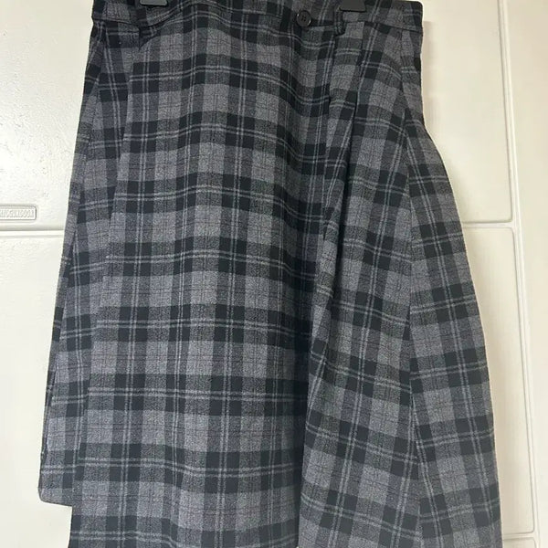 [BUNJANG] LCDC Check Pleated Midi Skirt / lcdc 체크 플리츠 미디 스커트