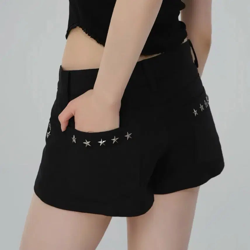 [BUNJANG] Chics Multi Studded Short Pants Black / 칙스 멀티스터드 숏팬츠 블랙 검정 바지 반바지 숏츠 쇼츠