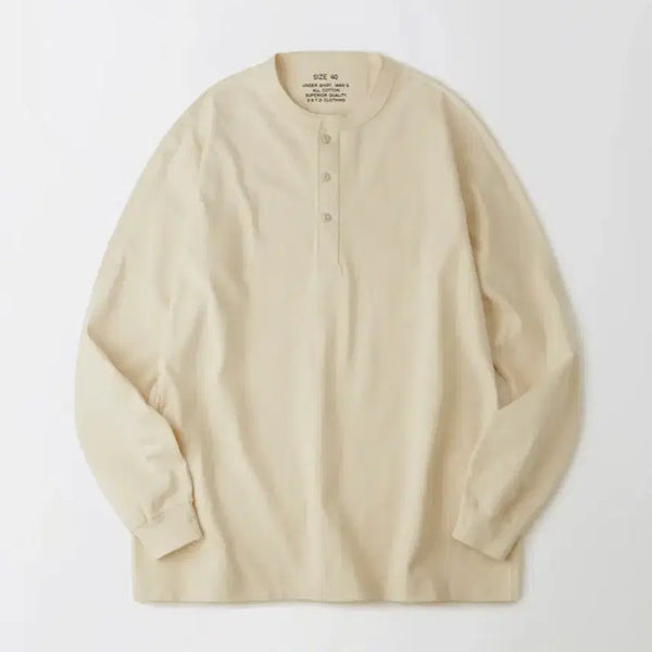 [BUNJANG] Outstanding M Henley Neck Long Sleeve Tee / 아웃스탠딩M HENLEY NECK LONG SLEEVE TEE