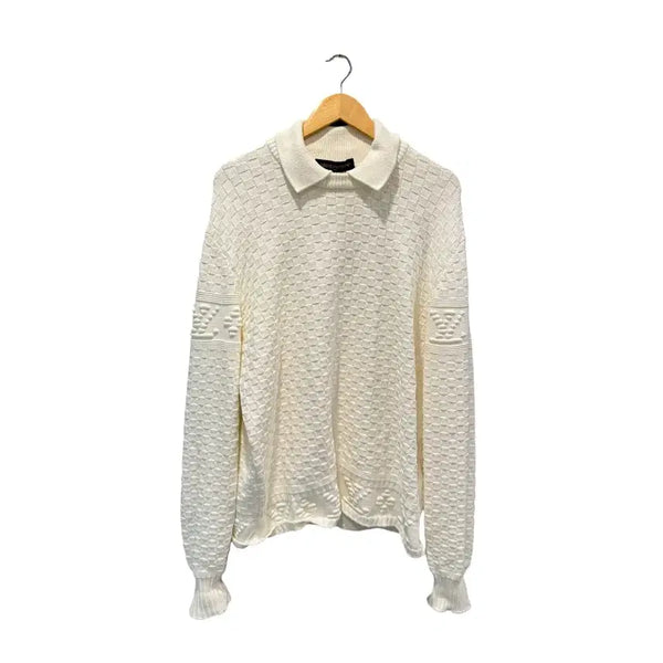 [BUNJANG] Louis Vuitton Damier Wool Blend Knit L / L / 루이비통 다미에 울 블렌드 니트