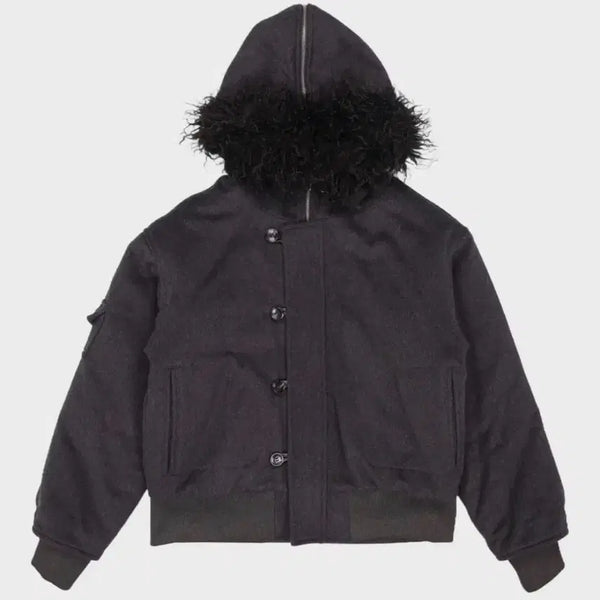 [BUNJANG] Millowoman Wool Button Flight Parka Bomber / 밀로우먼 울 버튼 플라이트 파카 봄버
