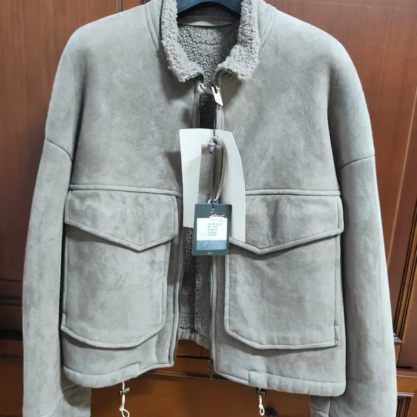[BUNJANG] Botticelli Transit Lambskin Short Shearling Jacket / 미사용새상품!)보티첼리,트렌짓양가죽숏무스탕(23년도상품)