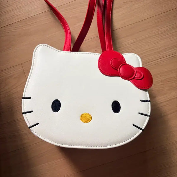 [BUNJANG] Hello Kitty Face Shoulder Bag Backpack / 키티 얼굴 숄더백 백팩(가로 22/ 세로 18)
