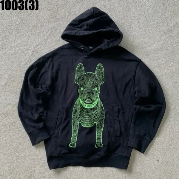 [BUNJANG] LifeWork Printed Hoodie Black M / 라이프워크 프린팅 후드티 블랙 M 1003