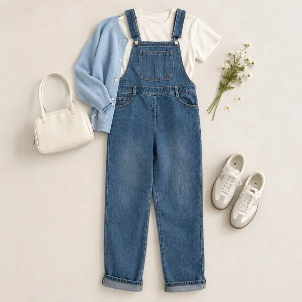 [BUNJANG] RAP Denim Overalls / RAP 랩 데님 오버롤