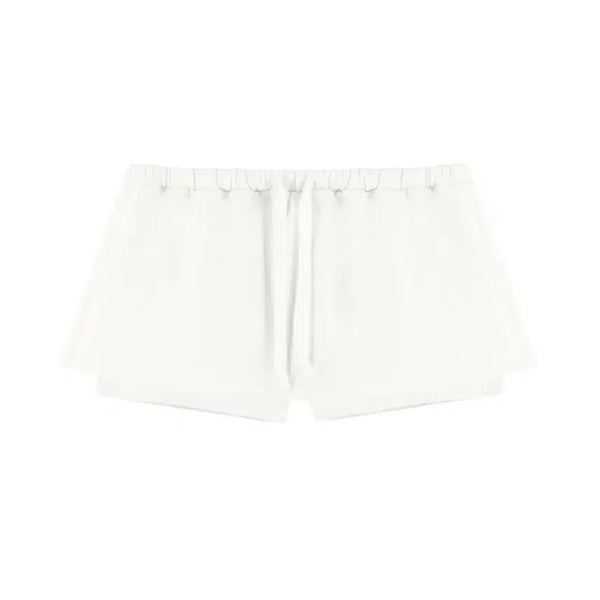 [BUNJANG] Klishé Basic Logo Low-Rise Skirt White / 클리시어 베이직 로고 로우라이즈 스커트 화이트