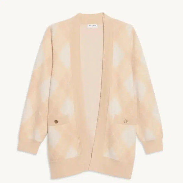 [BUNJANG] Sandro Argyle Pattern Cardigan Beige / 산드로 아가일 패턴 가디건 베이지