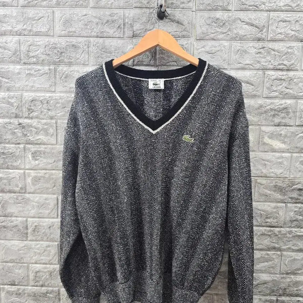 [BUNJANG] Lacoste V-Neck Knit Grey Size 105 / 라코스테 V넥 니트 그레이  사이즈 105
