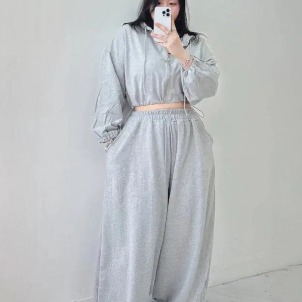 [BUNJANG] Two-Way Terry Wide Jogger Pants / 새상품 투웨이 쭈리 와이드 조거팬츠
