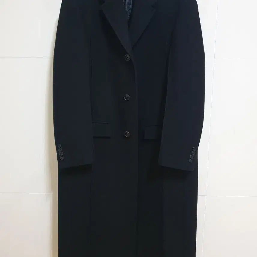 [BUNJANG] Allegri Cashmere 3-Button Single Long Coat Black / 알레그리 캐시미어 3버튼 싱글 롱코트 블랙