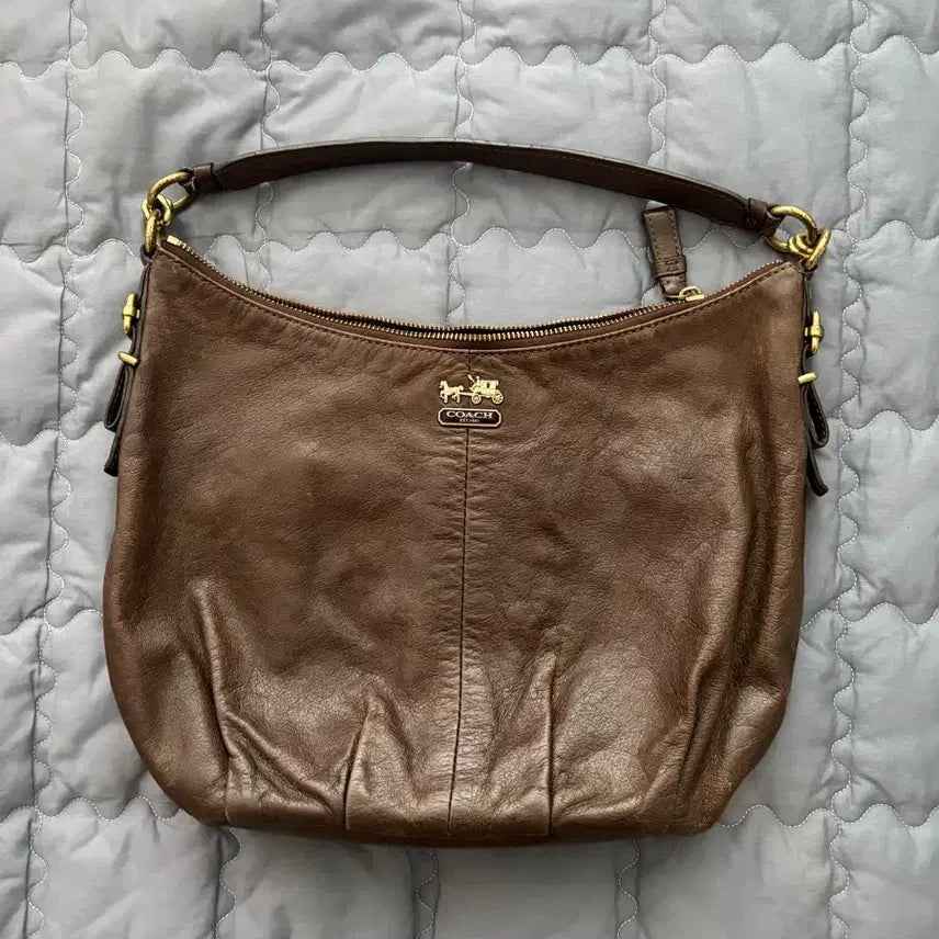 [BUNJANG] Coach Leather Shoulder Bag Brown / 코치 가죽 숄더백 브라운
