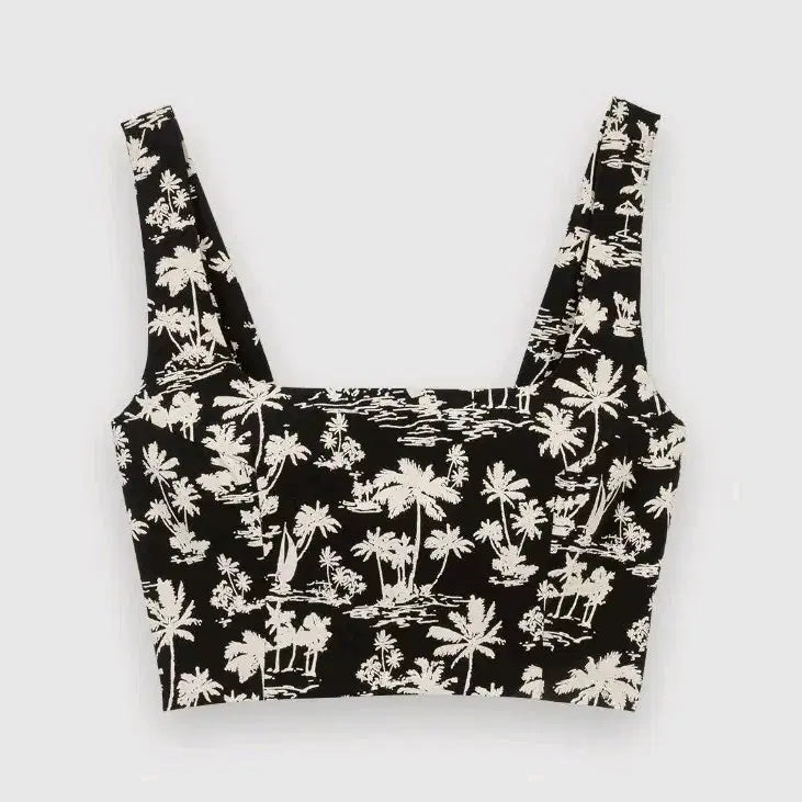 [BUNJANG] Maje Palm Tree Cropped Top / Maje 마쥬-팜트리 크롭 탑