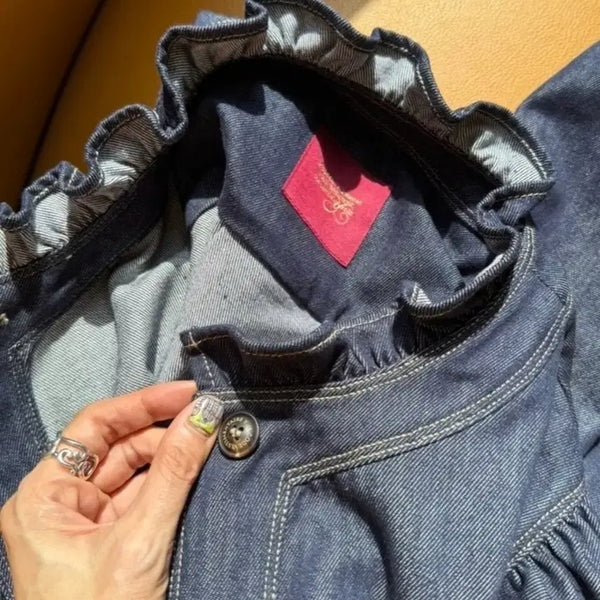 [BUNJANG] Yezi's Cosmo Denim Frill Outer / 예지스 코스모