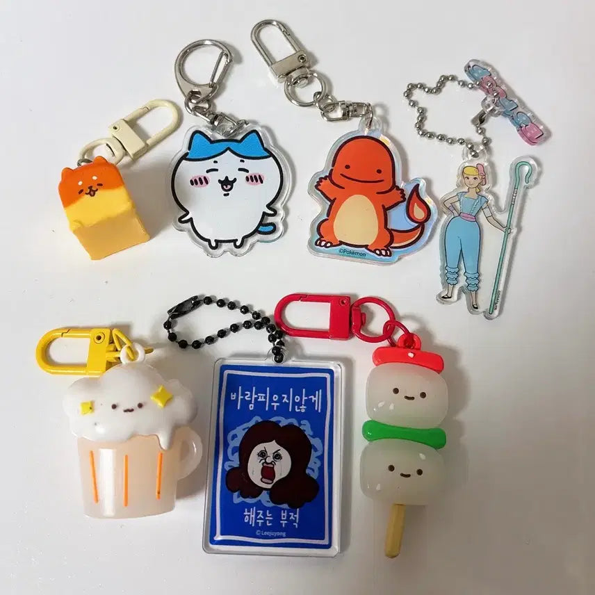 [BUNJANG] Pochacco Keychain Collection Bundle / (새상품) 개당 키링 먼작귀 히치와레 파이리 포켓몬 픽사 토이스토리 보핍 빵빵이 옥지 열쇠고리