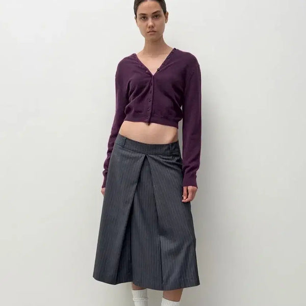 [BUNJANG] Diagonal V Neck Button Cardigan (Purple) / [택달린 새상품]다이애그널 V NECK BUTTON CARDIGAN (purple)