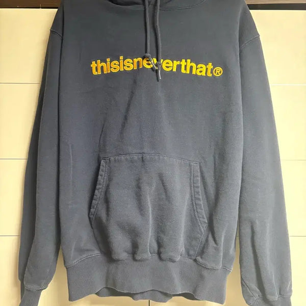 [BUNJANG] Thisisneverthat Navy Logo Embroidered Hoodie / 디스이즈네버댓 후드티 네이비