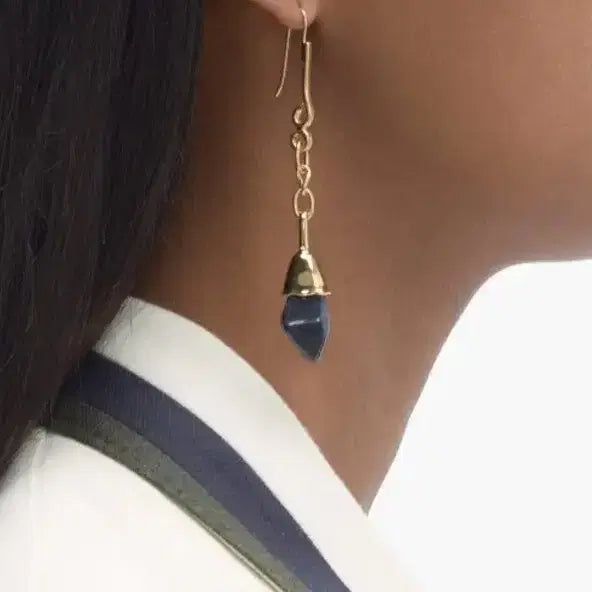 [BUNJANG] MARNI Dumortierite Stone Drop Earrings / MARNI  Dumortierite Stone Drop Earrings