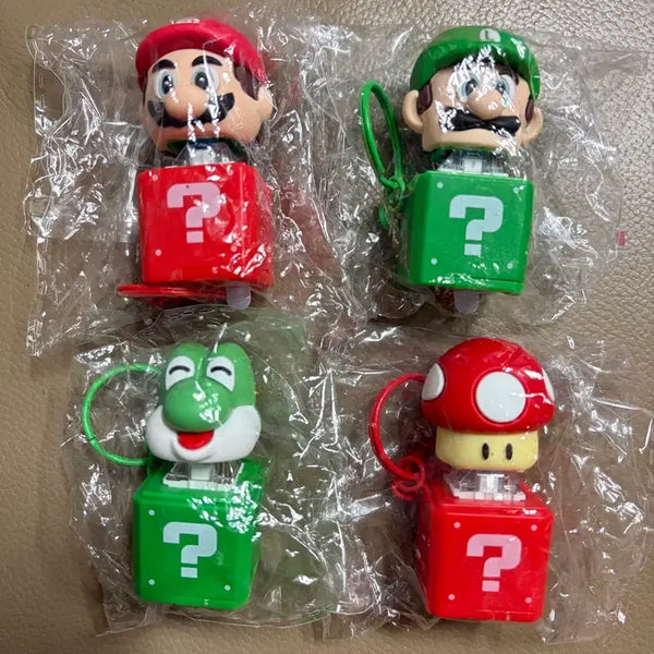 [BUNJANG] Super Mario Keycap Keyring Set (4 pieces) / 슈퍼마리오 키캡 키링 4개 일괄