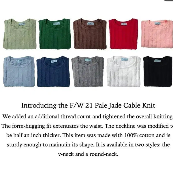 [BUNJANG] Pale Jade Cable Knit U-Neck Black / 페일제이드 케이블 니트 U넥 블랙