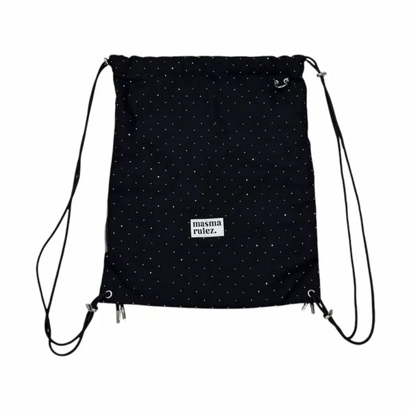 [BUNJANG] Mars Marls Mori Girl Dot Pattern Gym Sack Backpack Bag Black / 마스마룰즈 모리걸 도트 땡땡이 짐색 백팩 가방 블랙