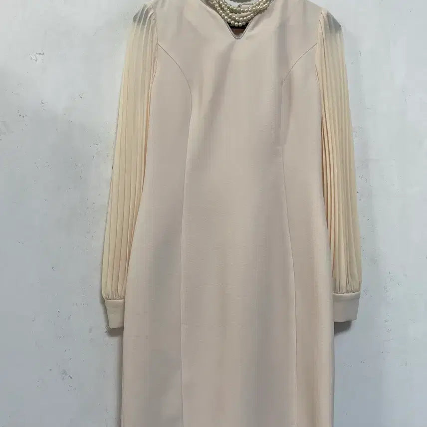 [BUNJANG] Chiffon Pleated Dress / N7164 DECO 쉬폰배색 원피스.플리츠.정장오피스하객