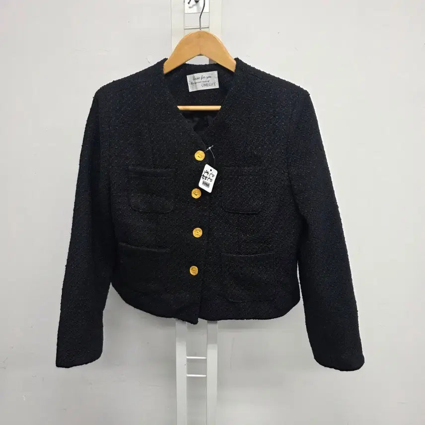 [BUNJANG] Ohmlet Gold Button Tweed Jacket Black / 오믈렛 금장 버튼 트위드 자켓 블랙