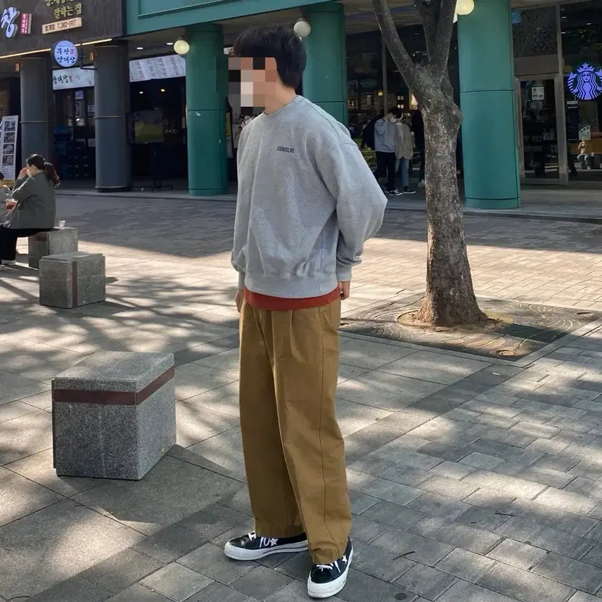 [BUNJANG] Reversible Grey Sweatshirt / 리버서블 그레이 맨투맨