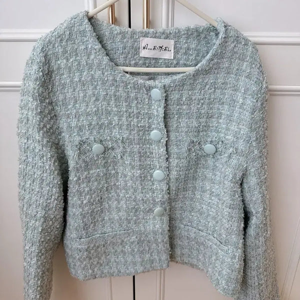 [BUNJANG] Mint Tweed Jacket / 새상품 트위드 민트 자켓
