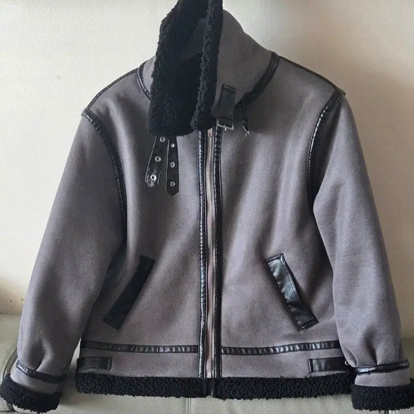 [BUNJANG] RMAF Shearling Lined Jacket / RMAF 무스탕 자켓 그레이/블랙